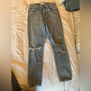 Agolde light medium destroyed wash Jamie high rise classic size 25